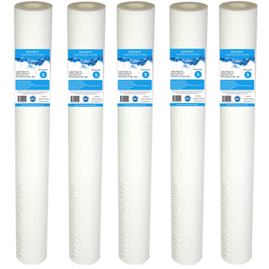 Sediment Water Filter Cartridge 20 x 2.5 5 Pack - 5 Micron Undersink Poly Spun 5uM