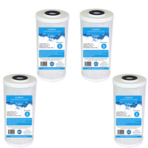 Carbon Water Filter Cartridge 4 Pack 10 x 4.5 - 5 Micron 100% COCONUT