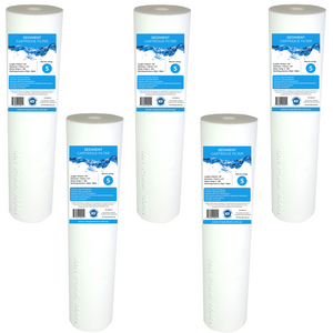 Sediment Water Filter Cartridge 20 x 4.5 5 Pack - 5 Micron Undersink Poly Spun 5uM