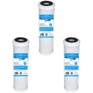 Carbon Water Filter Cartridge 3 Pack 10 x 2.5 - 5 Micron 100% COCONUT