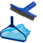 Water TechniX Leaf Rake + Algae Brush - Pool Scoop Skimmer Shovel High Quality Durable