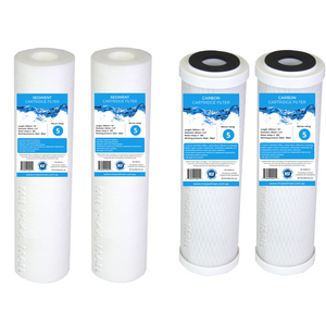 Water Filter Cartridge Pack 10 x 2.5 - 5 Micron Undersink Sediment X 2 + Carbon X 2