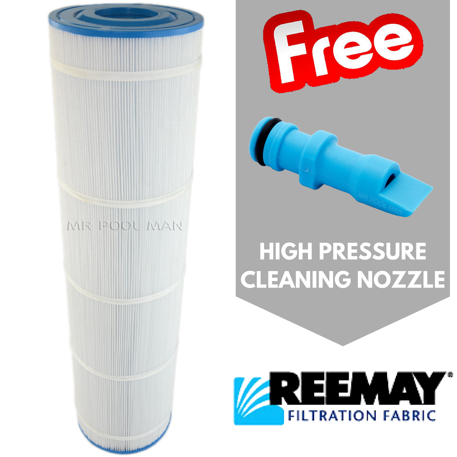 Hayward C750 Clear Flow Filter Element - Water TechniX Pool Cartridge + NOZZLE