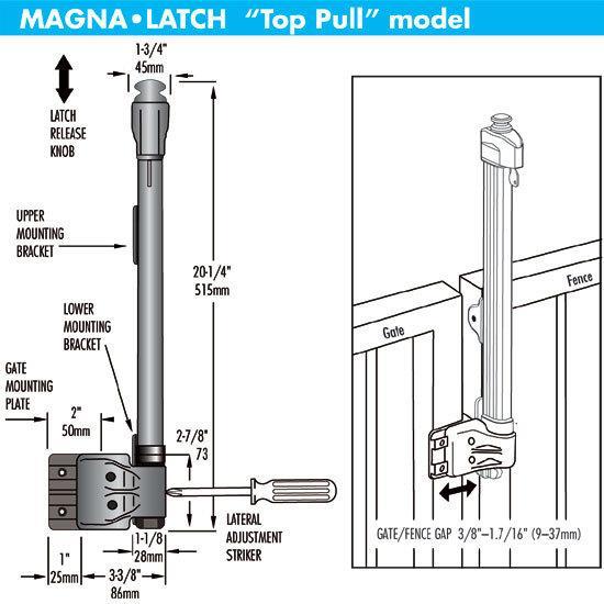 D&D Magna Latch - Top Pull Series 3 - Magnetic Lock Pool Safety