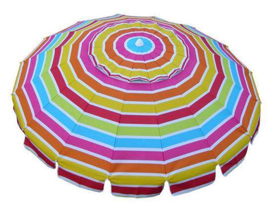 Shelta Manly Multi Colour Stripe - 220cm Supersize Beach Umbrella Shade UPF 50+