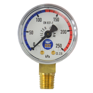 Aussie Gold Pressure Gauge Stainless Steel Lower Mount - Pool Spa Spare