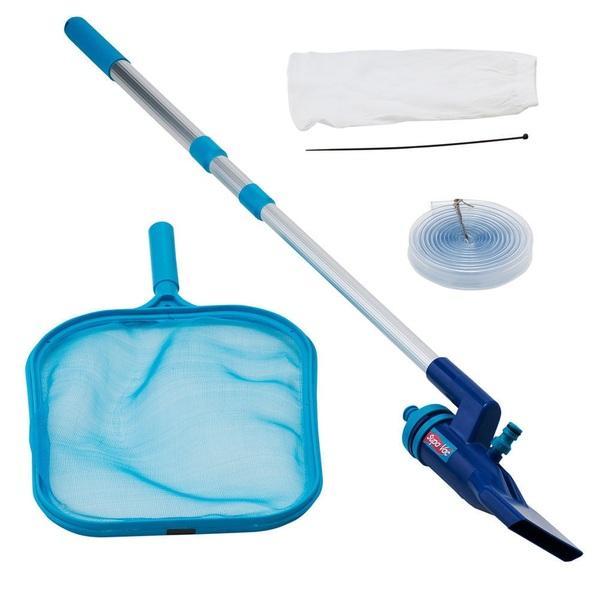 Supa Vac Large Kit - Pool Spa Pond Fountain Vacuum Cleaning Hose Pole Scoop