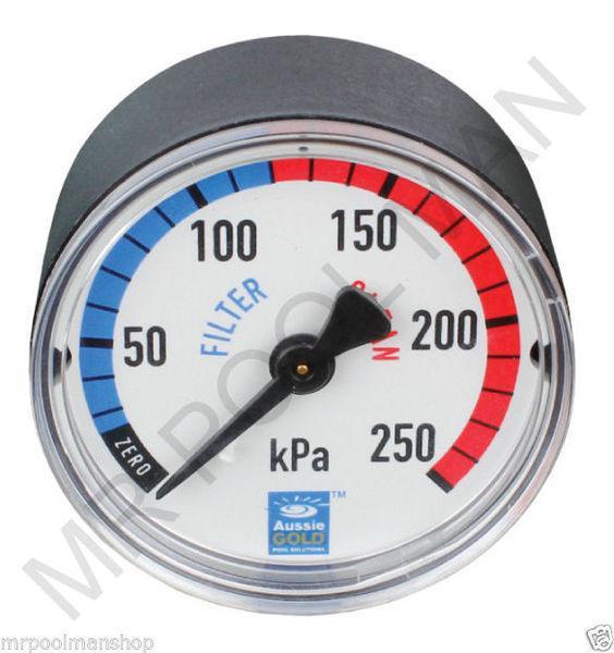 Aussie Gold Pressure Gauge Plastic Rear Mount - Pool Spa Spare