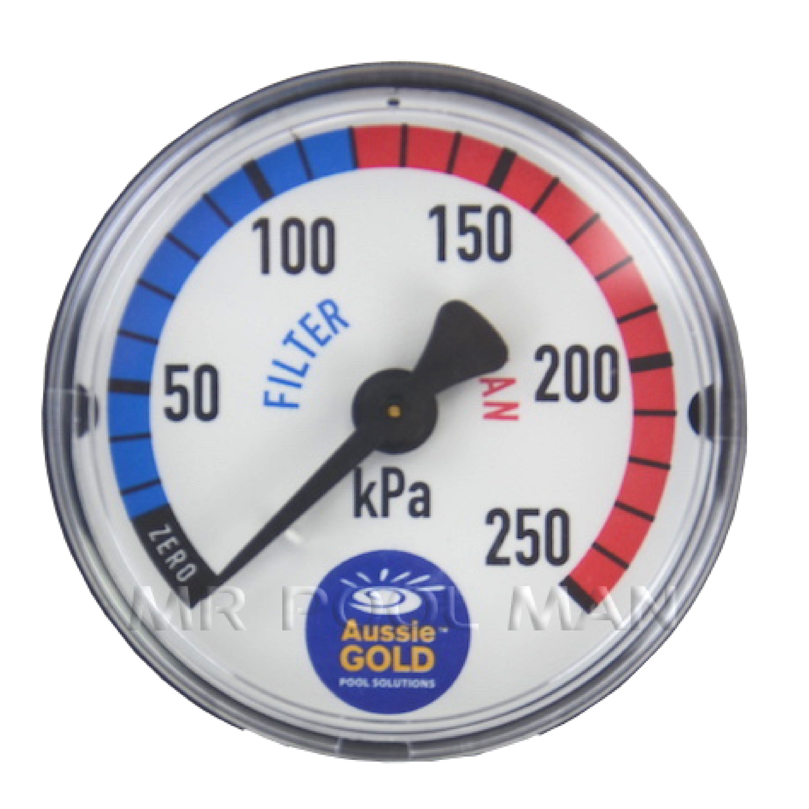 Aussie Gold Pressure Gauge Plastic Rear Mount - Pool Spa Spare