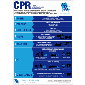 Pool CPR Resuscitation Sign - DRSABC Spa Regulation Safety Chart