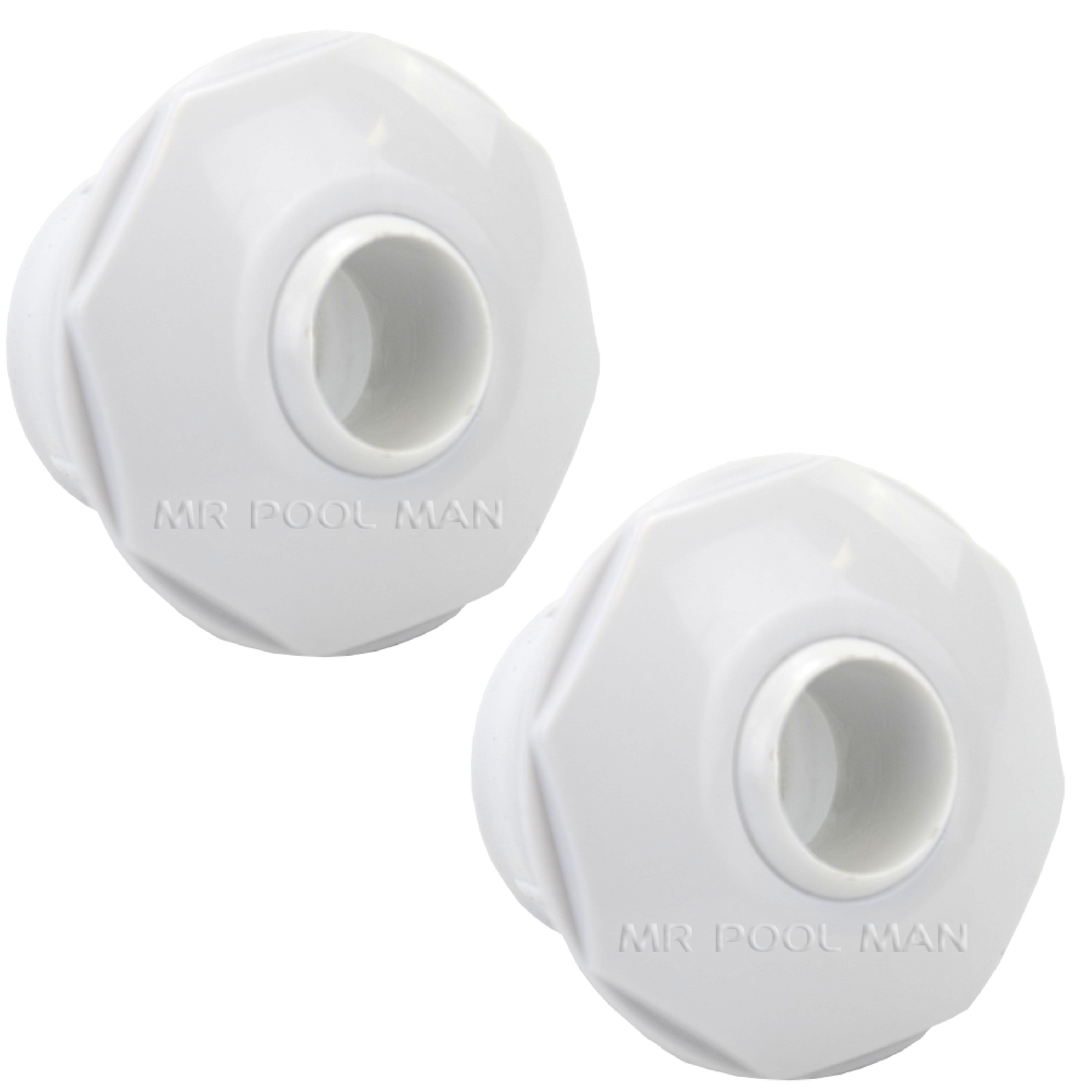 Eyeball Inlet Return 40mm Twin Pack White - Push In Universal Pool Spa Jet