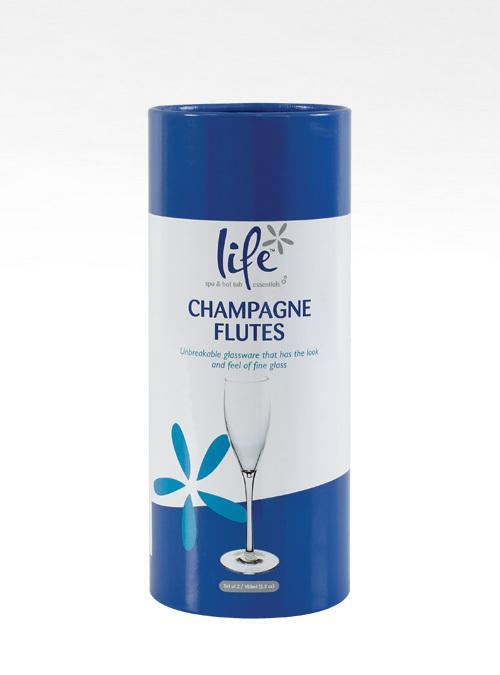 Life Champagne Flutes - Unbreakable Tritan Wine Drinking Glass Pool Spa