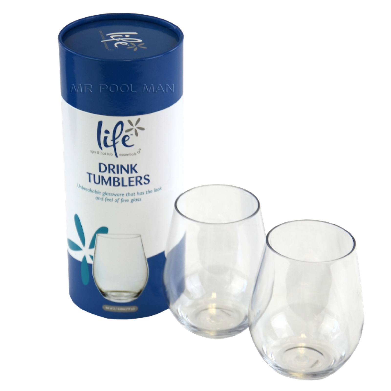 Life Wine Tumblers - Unbreakable Tritan Wine Drinking Glass Pool Spa