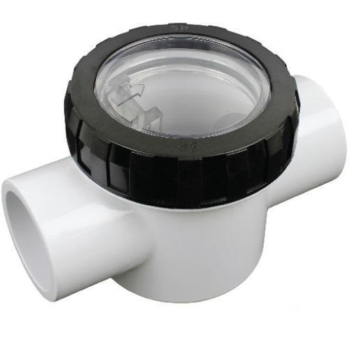 PVC Check Valve 40mm Spa Quip - Pool Pipe Plumbing Spring Loaded Clear Lid