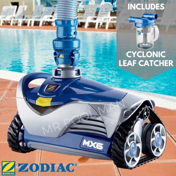 Zodiac MX6 Pool Cleaner + Cyclonic Leaf Catcher 10m Hose 2Y Warranty